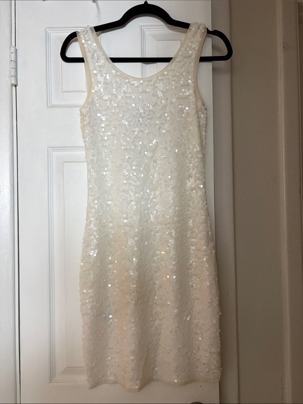 BCBGMaxAzria Ivory Sequin Mini Dress